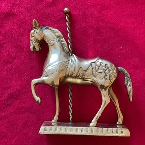 Vintage brass carousel horse